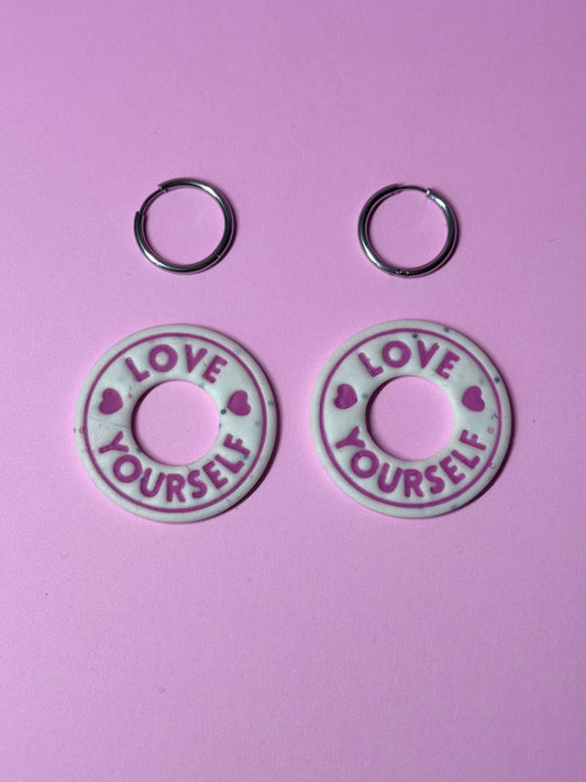 PAMPILLES - "Love yourself" - Blanc et rose - sans créoles