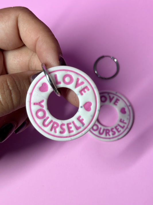 PAMPILLES - "Love yourself" - Blanc et rose - sans créoles